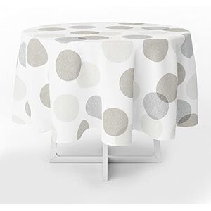 ORYX 5544026 Tablecloth Round Circles Beige Waterproof Stain Resistant PVC Diameter 140 cm, Indoor and Outdoor Use, Plastic, Multicoloured ORYX 5544026 Tablecloth Round Circles Beige Waterproof Stain Resistant PVC Diameter 140 cm, Indoor and Outdoor Use, Plastic, Multicoloured