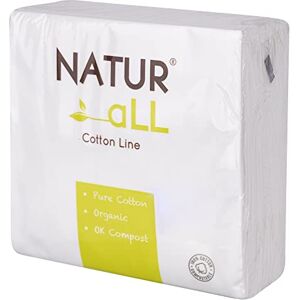 Iron Mountain NaturAll Pack of 50 Biodegradable Compostable Sustainable Cotton Napkins, White, One Size Iron Mountain NaturAll Pack of 50 Biodegradable Compostable Sustainable Cotton Napkins, White, One Size