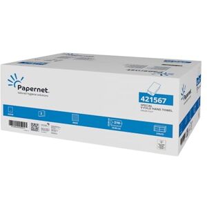 Papernet V-Fold Hand Towel 421567, Pure Cellulose White, 3,150 Disposable Paper Towels, 2 Ply, Open Dimensions 32x22cm Papernet V-Fold Hand Towel 421567, Pure Cellulose White, 3,150 Disposable Paper Towels, 2 Ply, Open Dimensions 32x22cm