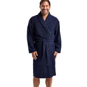 West Ridge Men's Aberford Soft Towelling Shawl Collar Robe Absorbent & Light Pure Cotton Towel Dressing Gown For Men, Navy, S West Ridge Men's Aberford Soft Towelling Shawl Collar Robe Absorbent & Light Pure Cotton Towel Dressing Gown For Men, Navy, S