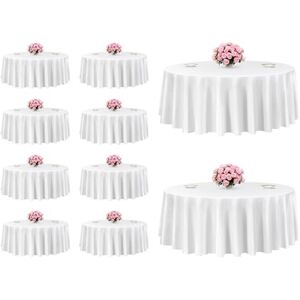 VEVOR White Round Tablecloths 10 Pack, 120 Inches in Diameter, Stain- & Wrinkle- Resistant, Machine Washable Table Clothes, Polyester Fabric Table Covers for Wedding, Party, Banquet, Formal Events VEVOR White Round Tablecloths 10 Pack, 120 Inches in Diameter, Stain- & Wrinkle- Resistant, Machine Washable Table Clothes, Polyester Fabric Table Covers for Wedding, Party, Banquet, Formal Events
