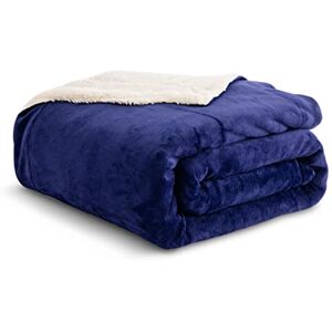 Kono Sherpa Fleece Throw Blanket 150 * 200cm Soft Cosy Fluffy Reversible Microfiber Solid Blankets for Bed Couch Sofa (Navy, Twin/Double) Kono Sherpa Fleece Throw Blanket 150 * 200cm Soft Cosy Fluffy Reversible Microfiber Solid Blankets for Bed Couch Sofa (Navy, Twin/Double)