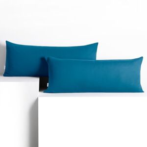 DecoKing 2 Pillowcases 40 x 120 cm Jersey 100% Combed Cotton Zip Blue Amber DecoKing 2 Pillowcases 40 x 120 cm Jersey 100% Combed Cotton Zip Blue Amber