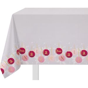 KASANOVA 1 Tablecloth CM140X180 Christmas Bauble Mauve Cotton Polyester KASANOVA 1 Tablecloth CM140X180 Christmas Bauble Mauve Cotton Polyester