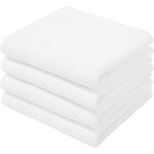 Homaxy 100% Cotton Waffle Weave Kitchen Dish Towels, Ultra Soft Absorbent Quick Drying Cleaning Towel, 13x28 Inches, 4-Pack, White Homaxy 100% Cotton Waffle Weave Kitchen Dish Towels, Ultra Soft Absorbent Quick Drying Cleaning Towel, 13x28 Inches, 4-Pack, White
