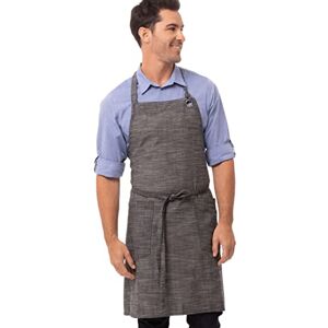 Chef Works Unisex Corvallis Bib Apron, Black Steel Grey, One size Chef Works Unisex Corvallis Bib Apron, Black Steel Grey, One size