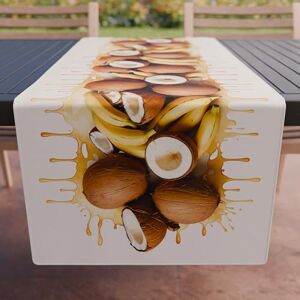 PETTI Artigiani Italiani Kitchen Textile Accessories, Elegant Table Runner 40 x 140 cm in Microfibre, Table Cloth in Digital Print Coconut and Banana, 100% Made in Italy PETTI Artigiani Italiani Kitchen Textile Accessories, Elegant Table Runner 40 x 140 cm in Microfibre, Table Cloth in Digital Print Coconut and Banana, 100% Made in Italy