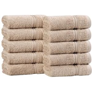 Superior Egyptian Cotton 10-Piece Face Towel Set, Toast, Long-Staple Combed, 33x35.6x5.1 cm Superior Egyptian Cotton 10-Piece Face Towel Set, Toast, Long-Staple Combed, 33x35.6x5.1 cm