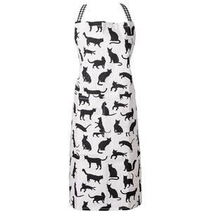 DII Chef Apron, Large Pockets & Adjustable, Cotton, Black Cat Print, 35x28 DII Chef Apron, Large Pockets & Adjustable, Cotton, Black Cat Print, 35x28