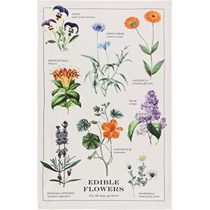 Now Designs Edible Flowers Printed Kitchen Towel, 18x28 inches Now Designs Edible Flowers Printed Kitchen Towel, 18x28 inches