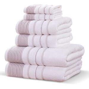 Rapport Home Dakota Stripe 6-Piece Towel Bale Luxurious 100% Cotton 500gsm Bathroom Set, Bale Natural Rapport Home Dakota Stripe 6-Piece Towel Bale Luxurious 100% Cotton 500gsm Bathroom Set, Bale Natural