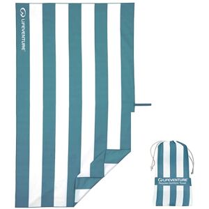 Lifeventure Quick Dry Beach Towel Sand Free, Lightweight & Compact Microfibre Travel Towel with Carry Bag Anti-Odour, 100% Recycled Large 150x90cm, Blue Stripe Lifeventure Quick Dry Beach Towel Sand Free, Lightweight & Compact Microfibre Travel Towel with Carry Bag Anti-Odour, 100% Recycled Large 150x90cm, Blue Stripe