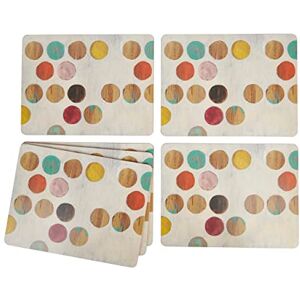 Creative Labs Placemats Set of 6, Retro Spot, Cork-Backed, Wooden Table Mats, Multi-Colour Creative Labs Placemats Set of 6, Retro Spot, Cork-Backed, Wooden Table Mats, Multi-Colour