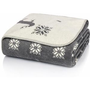Glart Grey-beige Reindeer XL Wool Blanket - Blanket Glart Grey-beige Reindeer XL Wool Blanket - Blanket