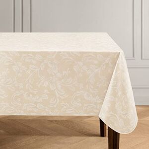 Elrene Home Fashions Camile Floral Damask-Scroll Water- and Stain-Resistant Vinyl Tablecloth with Flannel Backing, 60 Inches X 102 Inches, Rectangle, Ivory Elrene Home Fashions Camile Floral Damask-Scroll Water- and Stain-Resistant Vinyl Tablecloth with Flannel Backing, 60 Inches X 102 Inches, Rectangle, Ivory