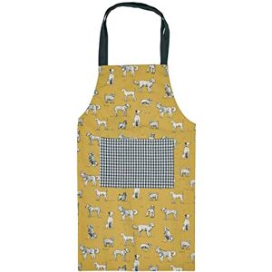 Penguin Home Apron,Chef Quality, Thokka Print,Colour Mustard,Grey & Black,Plain woven contrast color pocket,Recycled cotton, Eco Friendly & Sustainable, Adjustable Neck Strap, Size 70x80 cm Penguin Home Apron,Chef Quality, Thokka Print,Colour Mustard,Grey & Black,Plain woven contrast color pocket,Recycled cotton, Eco Friendly & Sustainable, Adjustable Neck Strap, Size 70x80 cm