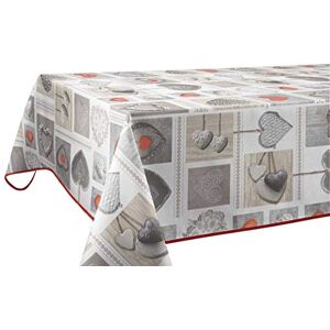 Le linge de Jules Stain-Resistant Heart Tablecloth – Size: Rectangular 150 x 200 cm Le linge de Jules Stain-Resistant Heart Tablecloth – Size: Rectangular 150 x 200 cm