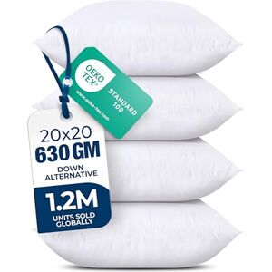 Utopia Bedding Throw Pillows (Set of 4, White), 20 x 20 Inches Pillows for Sofa, Bed and Couch Decorative Stuffer Pillows Utopia Bedding Throw Pillows (Set of 4, White), 20 x 20 Inches Pillows for Sofa, Bed and Couch Decorative Stuffer Pillows