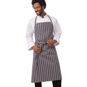 Chef Works English Chef Apron, Grey W/Wht Stripe, One Size Chef Works English Chef Apron, Grey W/Wht Stripe, One Size