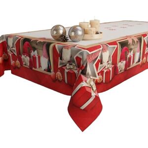PETTI Artigiani Italiani Stain Resistant Rectangular Christmas Table Cover for Kitchen, Gnome Design X24 Places (140 x 450 cm) 100% Made in Italy PETTI Artigiani Italiani Stain Resistant Rectangular Christmas Table Cover for Kitchen, Gnome Design X24 Places (140 x 450 cm) 100% Made in Italy