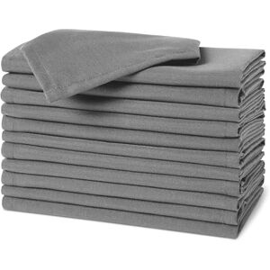 Amazon Basics Reusable Stain and Wrinkle Resistant Cloth Napkins, 43 x 43 cm (Set of 12), Grey Amazon Basics Reusable Stain and Wrinkle Resistant Cloth Napkins, 43 x 43 cm (Set of 12), Grey