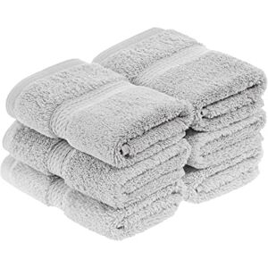Superior Egyptian Cotton Pile Face Towel/Washcloth Set of 6, Ultra Soft Luxury Towels, Thick Plush Essentials, Absorbent Heavyweight, Guest Bath, Hotel, Spa, Home Bathroom, Shower Basics, Silver Superior Egyptian Cotton Pile Face Towel/Washcloth Set of 6, Ultra Soft Luxury Towels, Thick Plush Essentials, Absorbent Heavyweight, Guest Bath, Hotel, Spa, Home Bathroom, Shower Basics, Silver