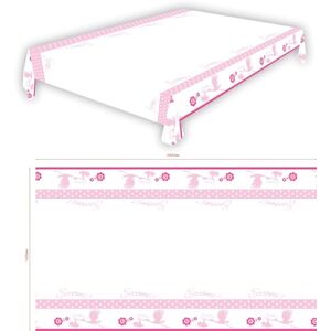 Graziano Girl Tablecloth - Durable Plastic Cover for Baby Shower Graziano Girl Tablecloth - Durable Plastic Cover for Baby Shower