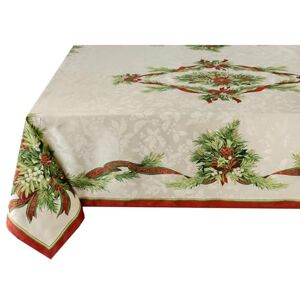 Benson Mills Christmas Ribbons Engineered Printed Fabric Table Cloth, Winter, Holiday and Christmas Tablecloth (60" X 104" Rectangular, Xmas Ribbons) Benson Mills Christmas Ribbons Engineered Printed Fabric Table Cloth, Winter, Holiday and Christmas Tablecloth (60" X 104" Rectangular, Xmas Ribbons)
