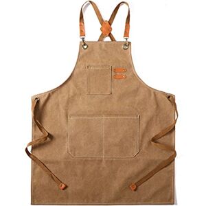 Tosewever Canvas Cross Back Chef Cotton Aprons for Men Women with Large Pockets brown Medium/XX-Large Tosewever Canvas Cross Back Chef Cotton Aprons for Men Women with Large Pockets brown Medium/XX-Large