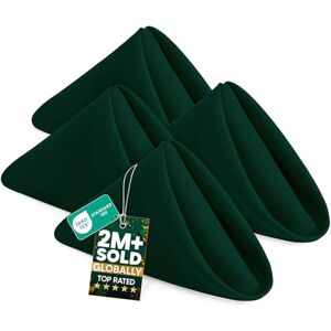 Utopia Home Pack of 24 Cloth Napkins 17" x 17" 100% Polyester Hunter Green Dinner Napkins with Hemmed Edges Washable Ideal for Parties, Weddings and Dinners Utopia Home Pack of 24 Cloth Napkins 17" x 17" 100% Polyester Hunter Green Dinner Napkins with Hemmed Edges Washable Ideal for Parties, Weddings and Dinners