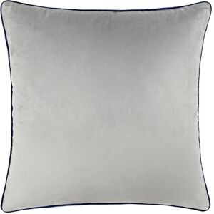 furn. Meridian Polyester Filled Cushion – Luxury Contrast Piped Velvet Decorative Pillow (Silver/Navy 45x45cm) furn. Meridian Polyester Filled Cushion – Luxury Contrast Piped Velvet Decorative Pillow (Silver/Navy 45x45cm)