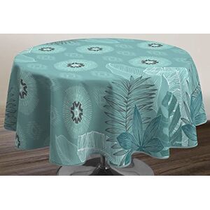 Le linge de Jules Celadon Stain-Resistant Tablecloth Round 160 cm Blue Green Grey White Le linge de Jules Celadon Stain-Resistant Tablecloth Round 160 cm Blue Green Grey White