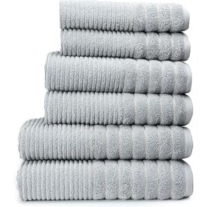 GC GAVENO CAVAILIA 6 Piece Towel Bale Set 100% Cotton Super Soft & Highly Absorbent 650 GSM Quick Drying Ribbed Bathroom Towels Hotel Quality 2 Hand, 2 Bath Towel & 2 Bath Sheet Silver GC GAVENO CAVAILIA 6 Piece Towel Bale Set 100% Cotton Super Soft & Highly Absorbent 650 GSM Quick Drying Ribbed Bathroom Towels Hotel Quality 2 Hand, 2 Bath Towel & 2 Bath Sheet Silver