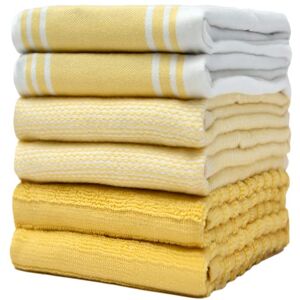 Bumble Towels Premium Kitchen Towels 6 Pack Large Cotton Kitchen Hand Towels Soft & Absorbent Tea Towels with Hanging Loop Vintage Striped Flat Terry Towel Yellow (50 x 70cm) Bumble Towels Premium Kitchen Towels 6 Pack Large Cotton Kitchen Hand Towels Soft & Absorbent Tea Towels with Hanging Loop Vintage Striped Flat Terry Towel Yellow (50 x 70cm)