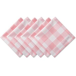 DII Buffalo Check Collection Placemat in Classic Farmhouse Design, Cotton, Pink/White, Napkin Set, 20 x 20, 6 DII Buffalo Check Collection Placemat in Classic Farmhouse Design, Cotton, Pink/White, Napkin Set, 20 x 20, 6
