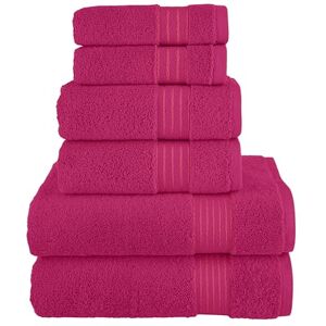 Elegant Comfort Premium Cotton 6-Piece Towel Set, Includes 2 Washcloths, 2 Hand Towels and 2 Bath Towels, 100% Turkish Cotton Highly Absorbent and Super Soft Towels for Bathroom, Hot Pink Elegant Comfort Premium Cotton 6-Piece Towel Set, Includes 2 Washcloths, 2 Hand Towels and 2 Bath Towels, 100% Turkish Cotton Highly Absorbent and Super Soft Towels for Bathroom, Hot Pink