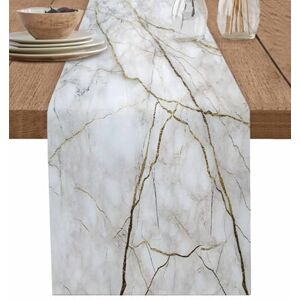 PIEPLE Marble Table Runner-Cotton linen-Long 72 inche White Gray Gold Dresser Scarves,Texture Tablerunner for Kitchen Coffee/Dining/Sofa/End Table Bedroom Home Living Room,Scarfs Decor for Holiday Dinner PIEPLE Marble Table Runner-Cotton linen-Long 72 inche White Gray Gold Dresser Scarves,Texture Tablerunner for Kitchen Coffee/Dining/Sofa/End Table Bedroom Home Living Room,Scarfs Decor for Holiday Dinner