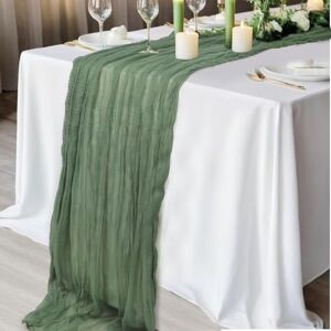 GlasFlength Chiffon Table Runner Green, 90 x 300 cm Table Runner Wedding Boho Washable Muslin Table Runner Sage Green Gauze Tulle Table Runner for Birthdays Weddings Table Decoration Party GlasFlength Chiffon Table Runner Green, 90 x 300 cm Table Runner Wedding Boho Washable Muslin Table Runner Sage Green Gauze Tulle Table Runner for Birthdays Weddings Table Decoration Party