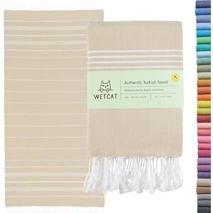 WETCAT Turkish Beach Towel Oversized 38x71 100% Cotton Sand Free Quick Dry Extra Large Light Travel Towel for Adults Beach Accessories Gifts Beige WETCAT Turkish Beach Towel Oversized 38x71 100% Cotton Sand Free Quick Dry Extra Large Light Travel Towel for Adults Beach Accessories Gifts Beige