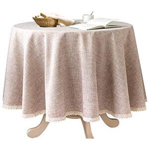 GLORY SEASON Linen Rustic Burlap Washable Tablecloth,Solid Heavy Weight 70 Inch Round Overlay Lace Edge Table Cover for Kitchen Dinning Decoration GLORY SEASON Linen Rustic Burlap Washable Tablecloth,Solid Heavy Weight 70 Inch Round Overlay Lace Edge Table Cover for Kitchen Dinning Decoration