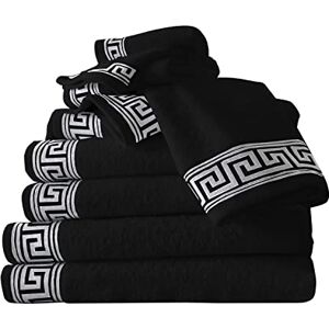 GC GAVENO CAVAILIA Towel Bale Set 500 GSM 8 Piece Towel Set 2 Hand Towel + 2 Bath Towel + 4 Face Towel Family Pack Egyptian Cotton Towel Set Black GC GAVENO CAVAILIA Towel Bale Set 500 GSM 8 Piece Towel Set 2 Hand Towel + 2 Bath Towel + 4 Face Towel Family Pack Egyptian Cotton Towel Set Black