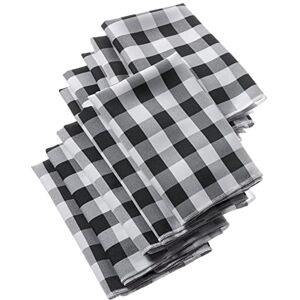 LA Linen Pack of 10 Gingham Checkered Napkins 18, White and Black, Polyester, 45.72 x 45.72 x 0.04 cm LA Linen Pack of 10 Gingham Checkered Napkins 18, White and Black, Polyester, 45.72 x 45.72 x 0.04 cm