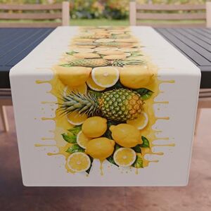 PETTI Artigiani Italiani Kitchen Textile Accessories, Elegant Table Runner 40 x 140 cm in Microfibre, Table Cloth in Digital Print Lemons and Pineapples, 100% Made in Italy PETTI Artigiani Italiani Kitchen Textile Accessories, Elegant Table Runner 40 x 140 cm in Microfibre, Table Cloth in Digital Print Lemons and Pineapples, 100% Made in Italy