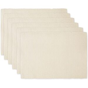 DII Basic Everyday Ribbed Tabletop 100% Cotton, Placemat Set, 13x19, Natural, 6 Piece DII Basic Everyday Ribbed Tabletop 100% Cotton, Placemat Set, 13x19, Natural, 6 Piece