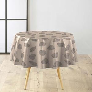Douceur d'Intérieur , Tablecloth Round (Diameter 160 cm) Linen Leaves PVC Textilia Douceur d'Intérieur , Tablecloth Round (Diameter 160 cm) Linen Leaves PVC Textilia