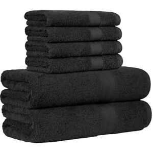 Amazon Basics Fade Resistant Bath and Hand Towel Set Black Amazon Basics Fade Resistant Bath and Hand Towel Set Black