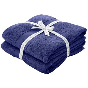 Catherine Lansfield Anti Bacterial Soft & Absorbent Cotton Bath Sheet Pair Navy Blue Catherine Lansfield Anti Bacterial Soft & Absorbent Cotton Bath Sheet Pair Navy Blue