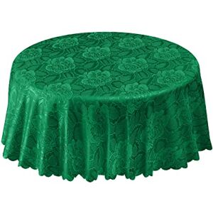 Emma Barclay Damask Rose Jacquard Table Cloth in Forest Green 70" (178cm) Round Emma Barclay Damask Rose Jacquard Table Cloth in Forest Green 70" (178cm) Round