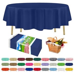 ZIMPLEWARE Premium Navy Blue Plastic Table Cloth Disposable (12 Pack) Round Tablecloth (84in) Party Table Cloths Disposable, Perfect Table Cloth Round Cover for Any Table Up to 6 Feet ZIMPLEWARE Premium Navy Blue Plastic Table Cloth Disposable (12 Pack) Round Tablecloth (84in) Party Table Cloths Disposable, Perfect Table Cloth Round Cover for Any Table Up to 6 Feet