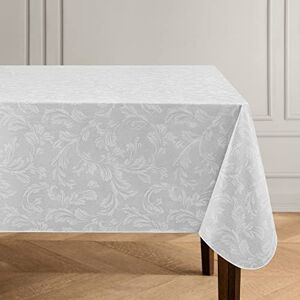Elrene Home Fashions Camile Floral Damask-Scroll Water- and Stain-Resistant Vinyl Tablecloth with Flannel Backing, 60 Inches X 102 Inches, Rectangle, Gray/White Elrene Home Fashions Camile Floral Damask-Scroll Water- and Stain-Resistant Vinyl Tablecloth with Flannel Backing, 60 Inches X 102 Inches, Rectangle, Gray/White